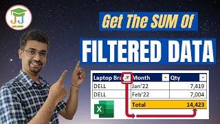 Get the SUM of filtered data  SUM visible data  EXCEL  MS EXCEL Tutorial  SUBTOTAL Formula