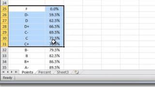 How to assign letter grades in Excel