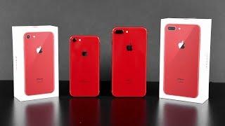 Apple iPhone 8 & 8 Plus RED Unboxing & Review