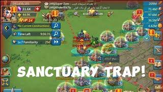 Lords Mobile - Capping ppl with a Sanctuary Trap then Rallying Them  711 Guild In Action