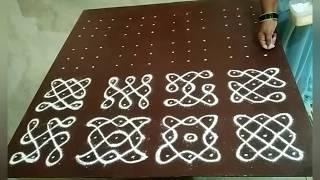 #24 3 x 3 dots chinna muggulu easy melikala muggulu simple sikku kolam easy rangoli