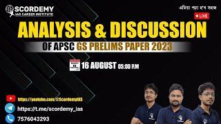 Topic -  ANALYSIS AND DISCUSSION OF APSC GS PRELIMS PAPER 2023