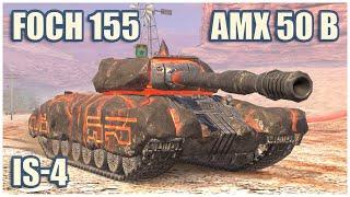 IS-4 Tempest Foch 155 & AMX 50 B • WoT Blitz Gameplay