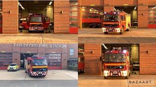 Surrey Fire and Rescue Volvo Saxon mobilises 3 times in one day