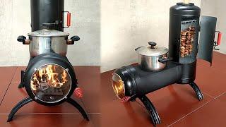 How to make a wood stove Grill and fireplace at home  The most amazing new model 2023