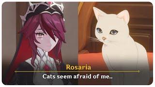 Rosaria Takes Care of Cats Cutscene Feline Fortress Furrdyssey  Genshin Impact 4.5