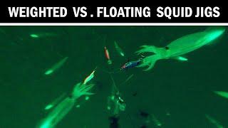 How Squid React To Weighted vs Floating Jigs Underwater Squid Fishing