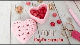 Cajita de amor en forma de corazón tejida a crochet  Tejiendo Perú