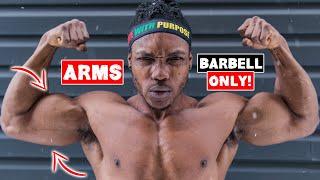 BARBELL BICEP AND TRICEP WORKOUT  NO BENCH  WORKOUT FOR BIGGER ARMS