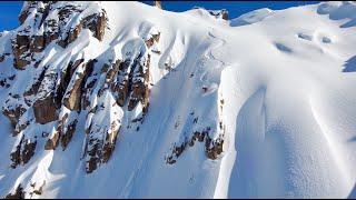 Patagonia Spine Skiing in Powder Snow