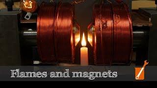 Candle flame is repelled by magnets and Zeeman follow-up