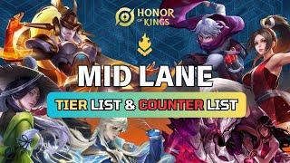 TIER SERIES PART 4 TIER LIST & COUNTER LIST SEMUA HERO MID LANE  Honor of Kings Indonesia