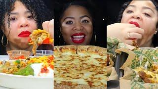 CHIPOTLE WINGSTOP PIZZA HUT  ASMR MUKBANG