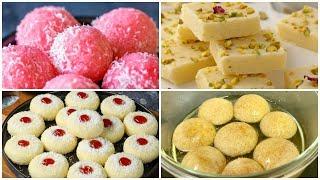 4 Quick Diwali Sweets with one dough  Easy sweet recipe with milk powder