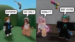 Begging For GODLIES As A BOY VS GIRL In MM2...