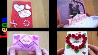 𝗞𝗿𝗲𝗮𝘁𝗶v 𝗺𝗶𝘁 𝗟𝗲𝗻𝗮  4 Karten zu Muttertag basteln  4 Mothers day card - Surprise POP-UP Heart card
