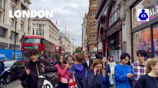 London Autumn Walk  OXFORD STREET Marble Arch to Tottenham Court Rd  Central London Walking Tour