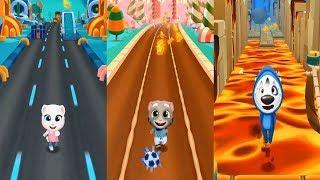 Talking Tom Gold Run  Halloween VS LOST CITY WORLD VS Candy Sideworld -Football Tom  Talking Angela