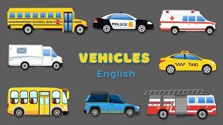 VEHICLES Names and Sounds to Learn  Learning Transport Vehicle Names and Sounds