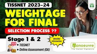 TISSNET 2023 -2024 - Weightage For Final Selection Process ?  TISSNET  Online Assessments OA