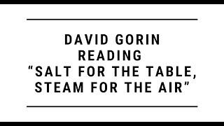 David Gorin reading Salt for the Table Steam for the Air