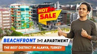 Hot offer BEACHFRONT fully FURNISHED 1+1 - all amenities and direct beach access OBA ALANYA 2023