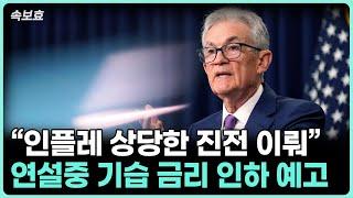 속보효 인플레 상당한 진전 이뤘다 기습적인 금리 인하 가능성 언급한 파월 의장