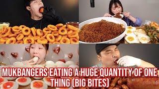 mukbangers eating a HUGE quantity of one food big bites