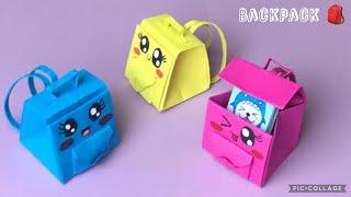 Origami BackpackEasy DIY School Bag with paper Only 1 Sheet of paper neededاوريغامي حقيبة