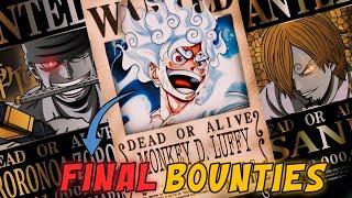 The Insane Final Bounty of STRAW HATS  in One Piece Explained  Luffy x 10 Billion Bounty 