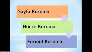 Excel- Koruma Sayfayı Koruma Hücreyi Koruma Formülleri Koruma Protecting