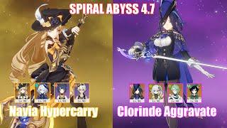 C0 Navia Hypercarry & C0 Clorinde Aggravate  Spiral Abyss 4.7  Genshin Impact
