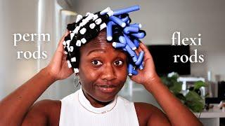 perm rods vs. flexi rods  which is the BEST on natural hair #locstyles