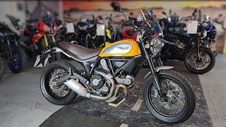 Ducati Scrambler Classic Start up and walk around this great 800 L twin here @therealtoyshop