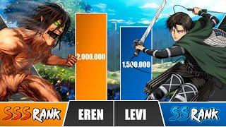 EREN vs LEVI Power Levels  I Attack on Titans Power Scale