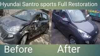 Hyundai Santro sports Full Restoration Work  How to santro sports Dent pent Work 