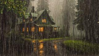 HEAVY RAIN at Night to Sleep Instantly - Study Relax Reduce Stress with Rain Sounds