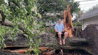 Massive tree falls on ABC13 Meteorologist Kevin Roths house during severe storms