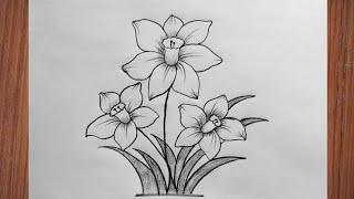 how to draw flower easy step by step  beautiful flowers drawing easy