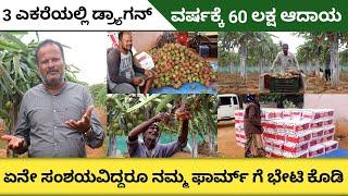 Dragon fruit farming in Karnataka  Earn 20lakhacer of dragon fruit farming Dragon fruit market