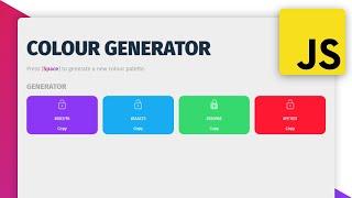 Build a Color Palette Generator in JavaScript - Javascript beginner tutorial