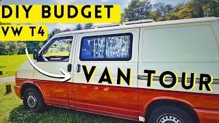 DIY Budget Van Tour  VW T4  Self Built Campervan