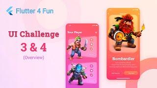 Flutter UI Challenge 3 & 4 overview from Flutter4fun.com blog