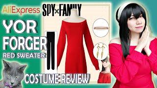 Spy x Family YOR FORGER Cosplay  red sweater dress costume review  aliexpress  jaRoukaSama