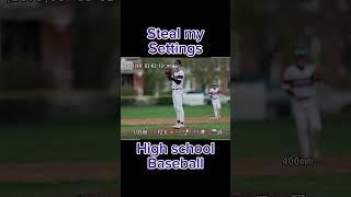 My camera settings for a high school baseball game.