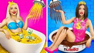 Rich vs Poor Girl Body Swap for 24 Hours  Funny Challenge Living Like Rich and Broke by RATATA