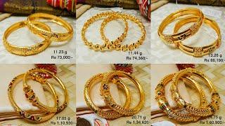 Latest Gold bangles designs 2023 with weight and price  Daily & Party Wear Designs  Shridhi Vlog