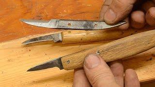 Chip carving knife from an old saw blade