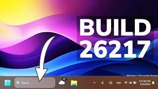 New Windows 11 Build 26217 – New Taskbar Change AI Components Updates and Fixes Canary