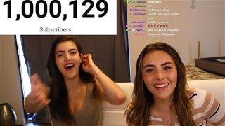 Botez sisters reach one million subs on youtube live on stream.